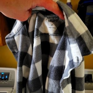 Toddler fleece plaid button down shirt jacket